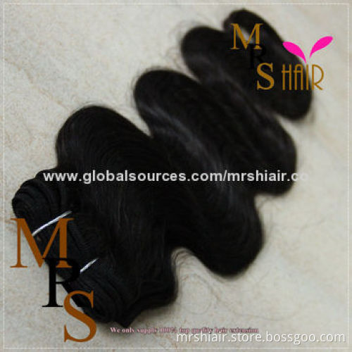 16-inch Natural Black New Body Wave Brazilian Hair Weaving